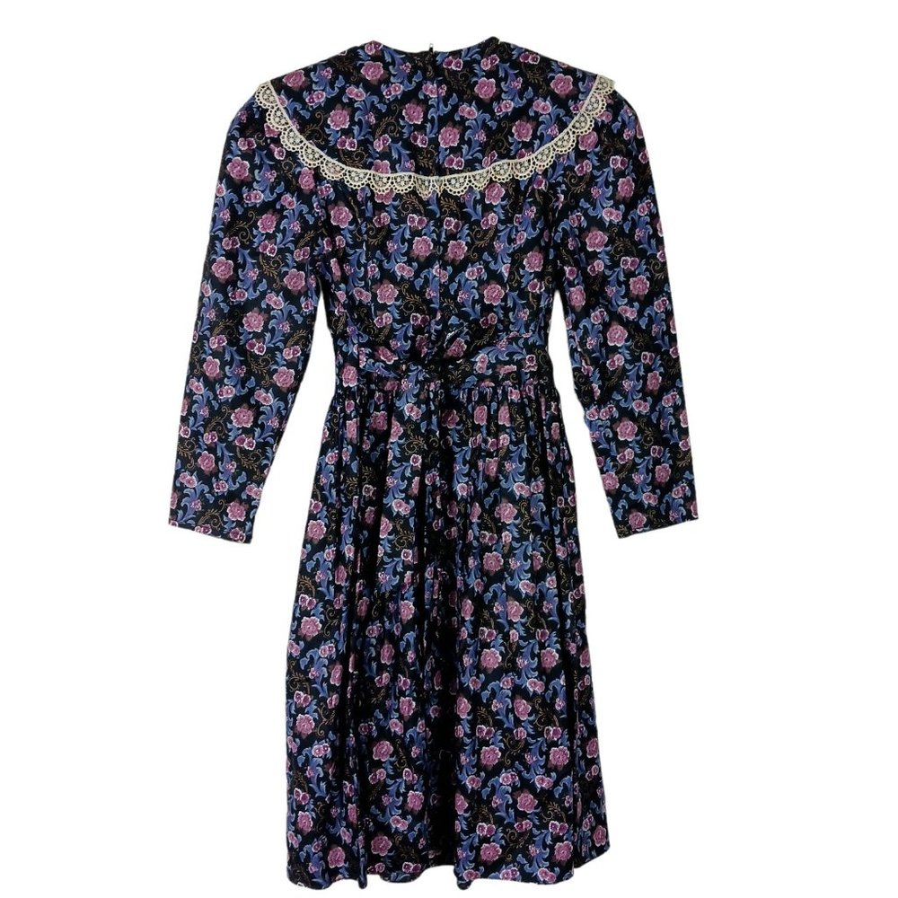 Gunne Sax Jessica McClintock Girls Dress Vintage Size 10 Lace Detail Tie Back - Picture 2 of 11